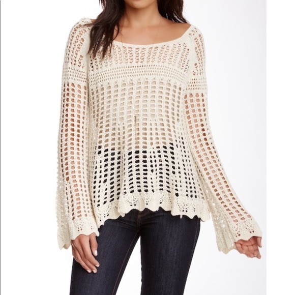 Free People Sweaters - Free People cream crocheted sweater
